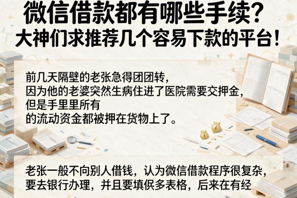 微信借款都有哪些手续？大神们求推荐几个容易下款的平台！