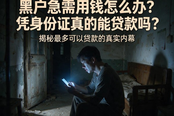 黑户急需用钱怎么办？凭身份证真的能贷款吗？揭秘最多可以贷款的真实内幕