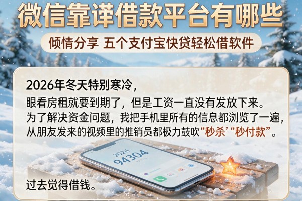 微信靠谱借款平台有哪些，倾情分享五个支付宝快贷轻松借软件
