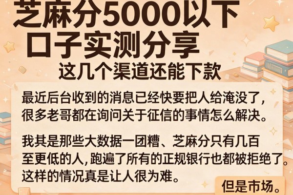 芝麻分500以下口子实测分享，这几个渠道还能下款
