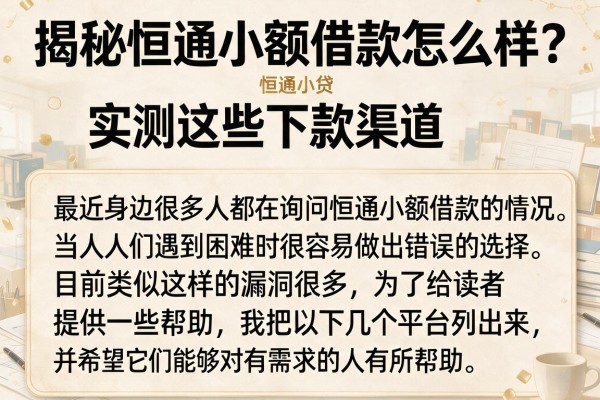 揭秘恒通小额借款怎么样？实测这些下款渠道