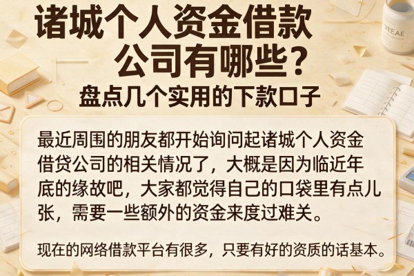 诸城个人资金借款公司有哪些？盘点几个实用的下款口子