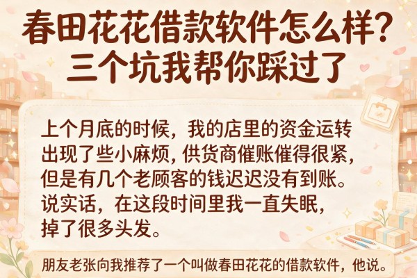 春田花花借款软件怎么样？三个坑我帮你踩过了