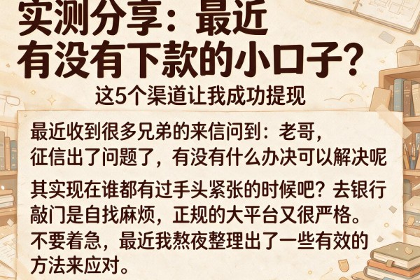 实测分享：最近有没有下款的小口子？这5个渠道让我成功提现