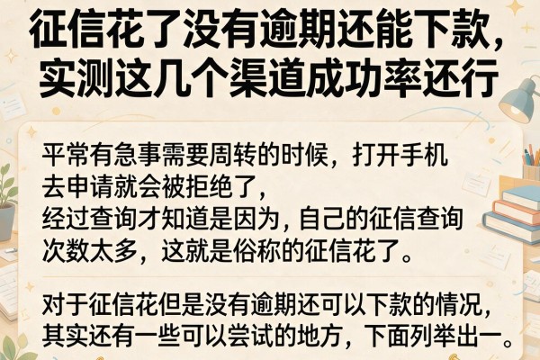 征信花了没有逾期还能下款，实测这几个渠道成功率还行