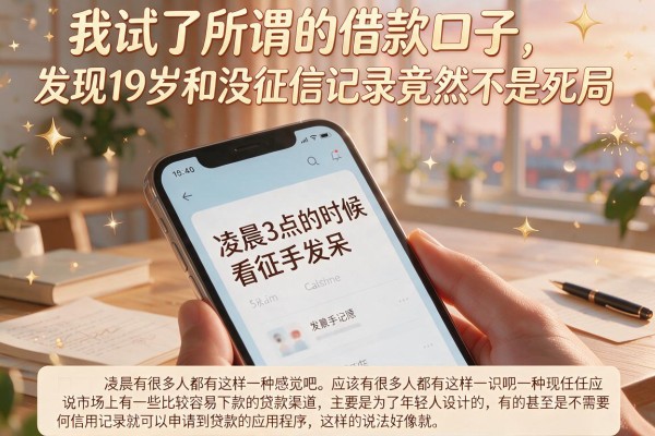 我试了所谓的借款口子，发现19岁和没征信记录竟然不是死局