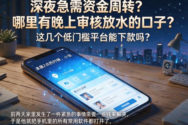 深夜急需资金周转？哪里有晚上审核放水的口子？这几个低门槛平台能下款吗？