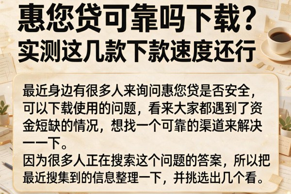 惠您贷可靠吗下载？实测这几款下款速度还行