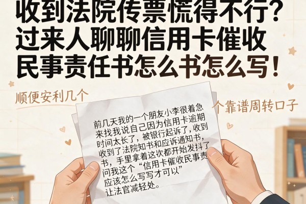 收到法院传票慌得不行？过来人聊聊信用卡催收民事责任书怎么写，顺便安利几个靠谱周转口子