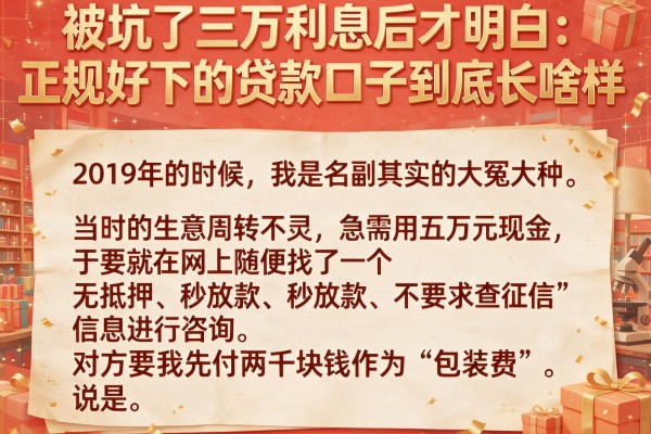 被坑了三万利息后才明白：正规好下的贷款口子到底长啥样