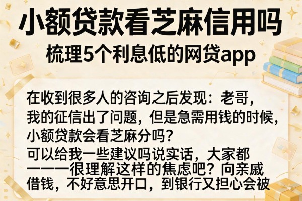 小额贷款看芝麻信用吗，梳理5个利息低的网贷app