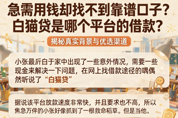 急需用钱却找不到靠谱口子？白猫贷是哪个平台的借款？揭秘真实背景与优选渠道