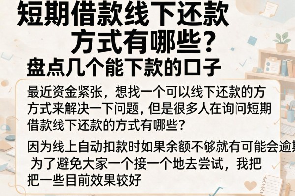 短期借款线下还款方式有哪些？盘点几个能下款的口子