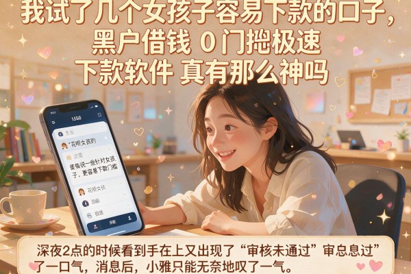 我试了几个女孩子容易下款的口子，黑户借钱0门槛极速下款软件真有那么神吗