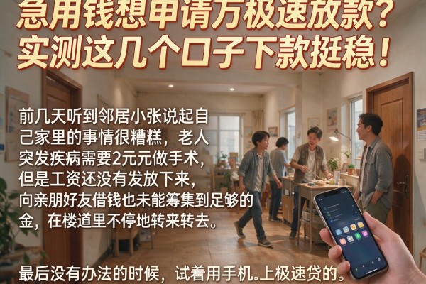 急用钱想申请万极速放款？实测这几个口子下款挺稳！