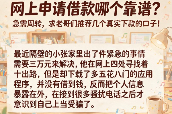 网上申请借款哪个靠谱？急需周转，求老哥们推荐几个真实下款的口子！