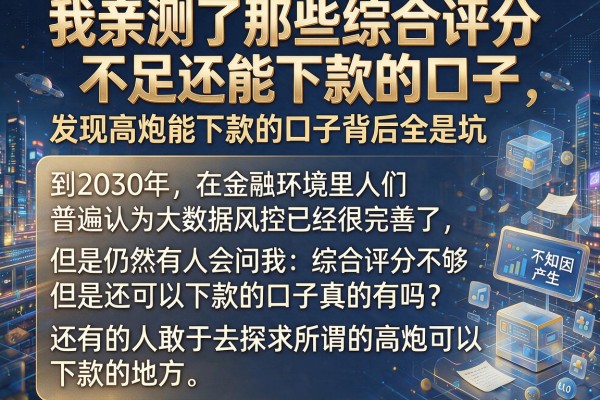 我亲测了那些综合评分不足还能下款的口子，发现高炮能下款的口子背后全是坑
