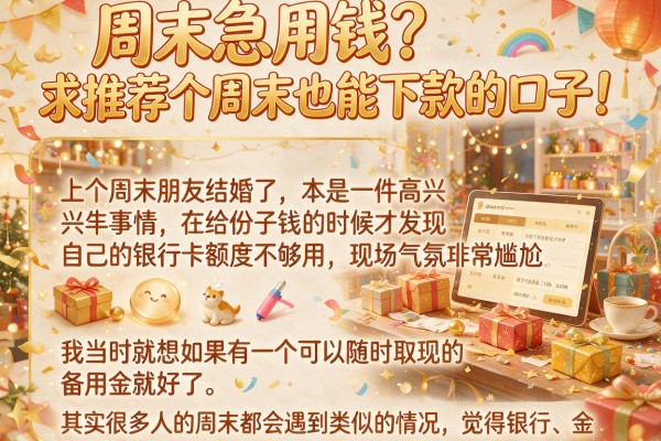 周末急用钱？求推荐个周末也能下款的口子！