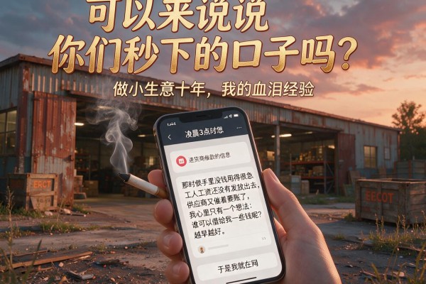 可以来说说你们秒下的口子吗？做小生意十年，我的血泪经验