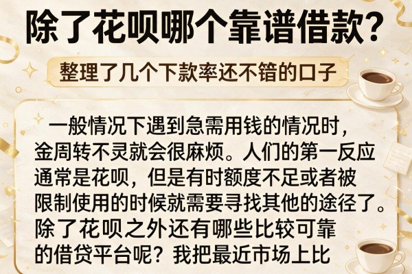除了花呗哪个靠谱借款？整理了几个下款率还不错的口子