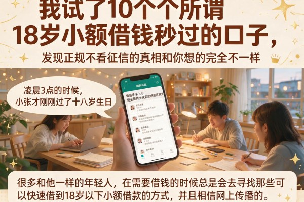 我试了10个所谓18岁小额借钱秒过的口子，发现正规不看征信的真相和你想的完全不一样