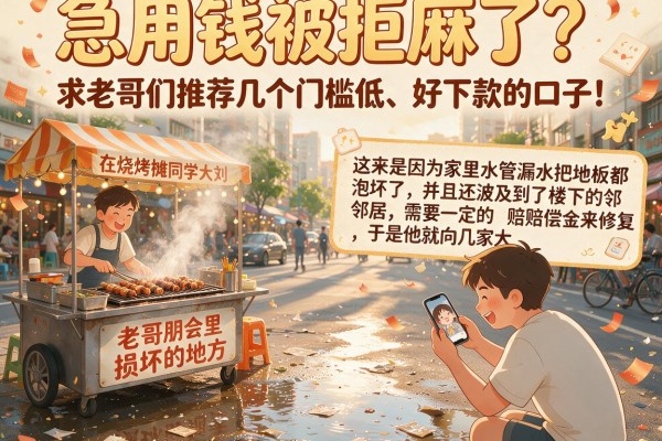 急用钱被拒麻了？求老哥们推荐几个门槛低、好下款的口子！