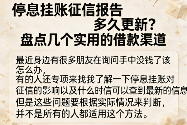 停息挂账征信报告多久更新？盘点几个实用的借款渠道