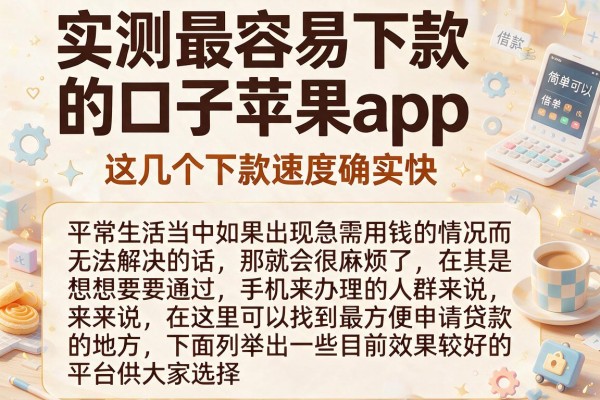 实测最容易下款的口子苹果app，这几个下款速度确实快