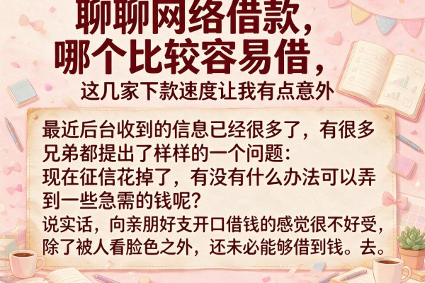 聊聊网络借款哪个比较容易借，这几家下款速度让我有点意外