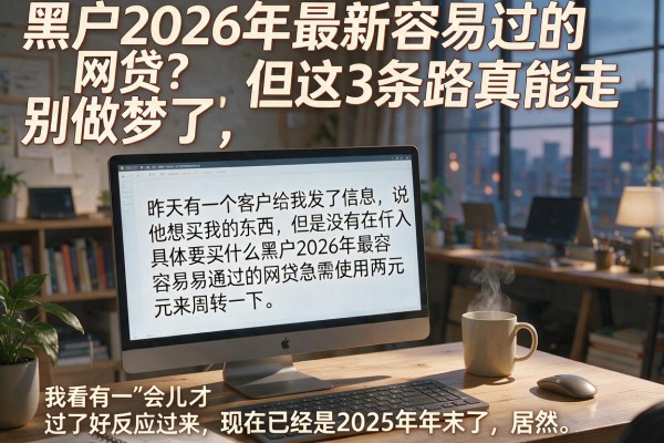 黑户2026年最新容易过的网贷?别做梦了,但这3条路真能走