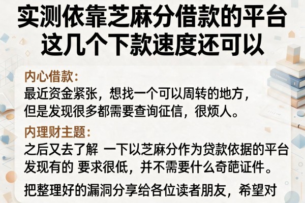 实测依靠芝麻分借款的平台，这几个下款速度还可以