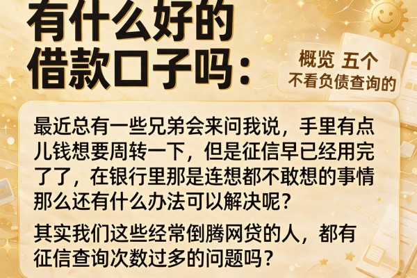 有什么好的借款口子吗，概览五个不看负债查询的平台