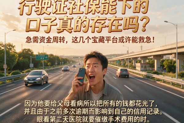 行驶证社保能下的口子真的存在吗？急需资金周转，这几个宝藏平台或许能救急！
