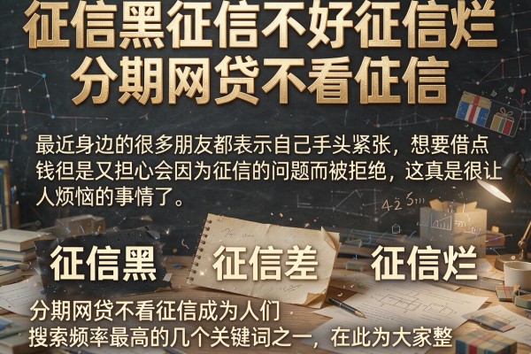 征信黑征信不好征信烂分期网贷不看征信我分享这几个