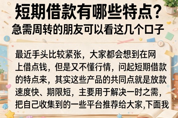 短期借款有哪些特点?急需周转的朋友可以看这几个口子