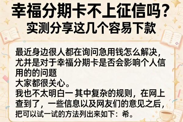 幸福分期卡不上征信吗？实测分享这几个容易下款的