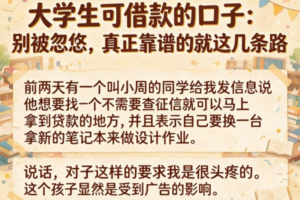 大学生可借款的口子：别被忽悠，真正靠谱的就这几条路