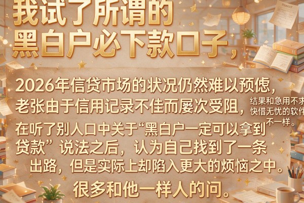 我试了所谓的黑白户必下款口子，结果和急用不求评分快借无忧的软件宣传的不一样
