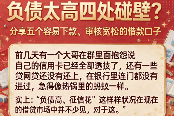 负债太高四处碰壁？分享五个容易下款、审核宽松的借款口子