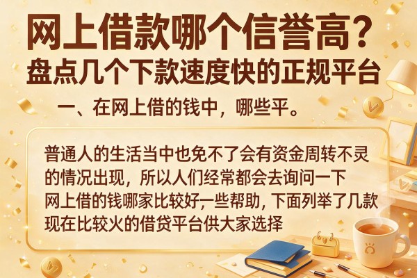 网上借款哪个信誉高？盘点几个下款速度快的正规平台
