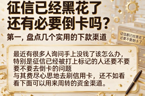 征信已经黑花了还有必要倒卡吗？盘点几个实用的下款渠道
