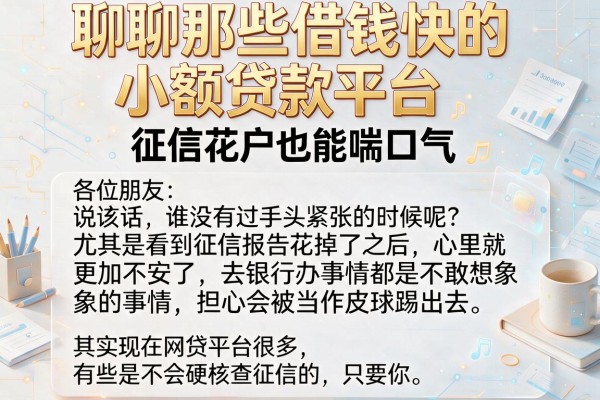 聊聊那些借钱快的小额贷款平台，征信花户也能喘口气