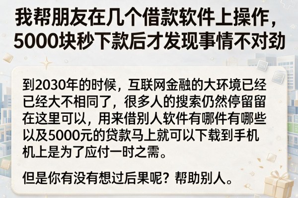 我帮朋友在几个借款软件上操作，5000块秒下款后才发现事情不对劲
