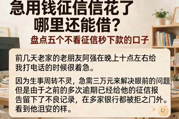 急用钱征信花了哪里还能借？盘点五个不看征信秒下款的口子