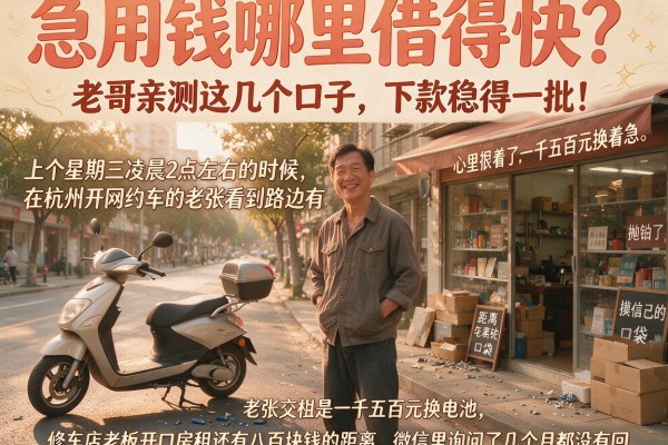 急用钱哪里借得快？老哥亲测这几个口子，下款稳得一批！