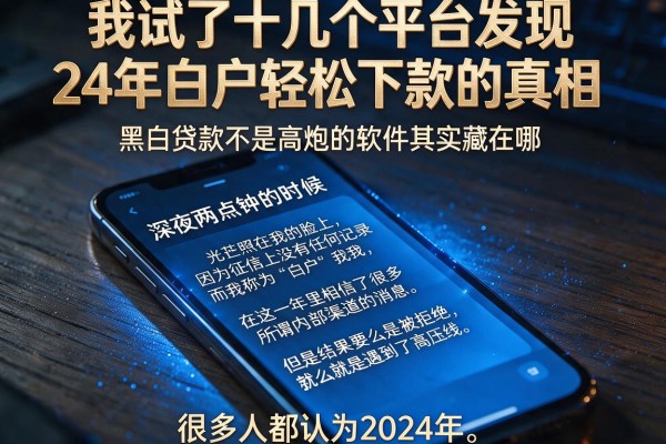 我试了十几个平台发现24年白户轻松下款的真相，黑白贷款不是高炮的软件其实藏在哪