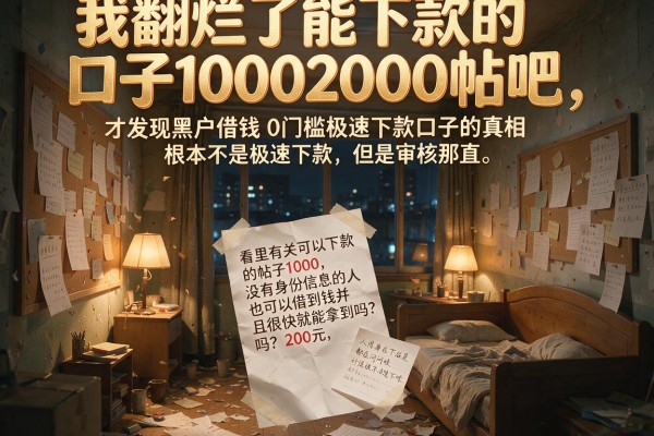 我翻烂了能下款的口子10002000帖吧，才发现黑户借钱0门槛极速下款口子的真相根本不是你想的那样
