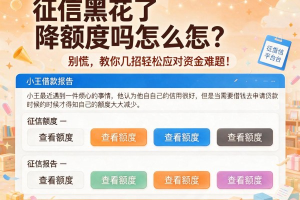 征信黑花了降额度吗怎么办？别慌，教你几招轻松应对资金难题！