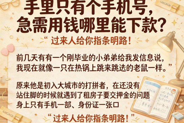 手里只有个手机号，急需用钱哪里能下款？过来人给你指条明路！
