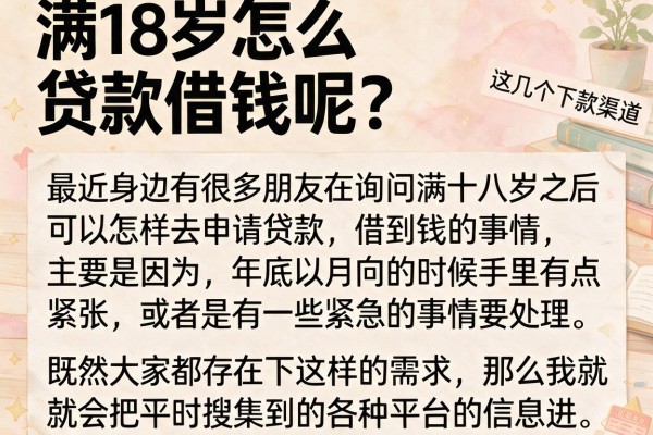 满18岁怎么贷款借钱呢？实测这几个下款渠道分享